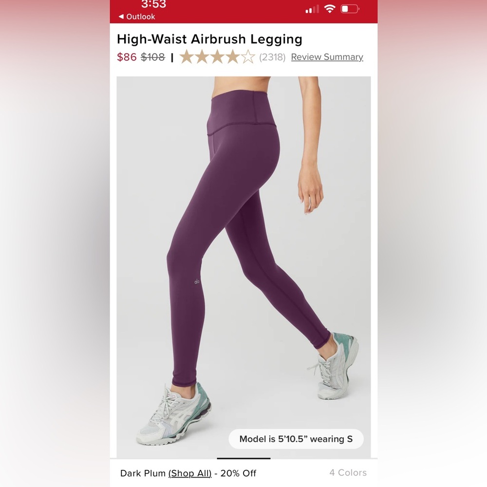 Alo Yoga Dark Plum High-Waist Airbrush Legging